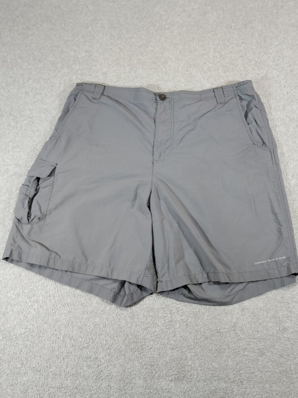 Columbia Mens XL 7 Inseam PFG Bahama Cargo Fishing Shorts Gray